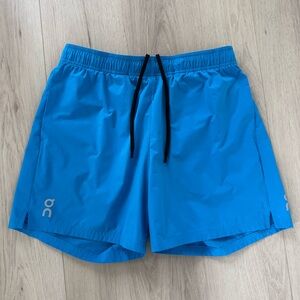 ON cloud blue core running shorts 5”